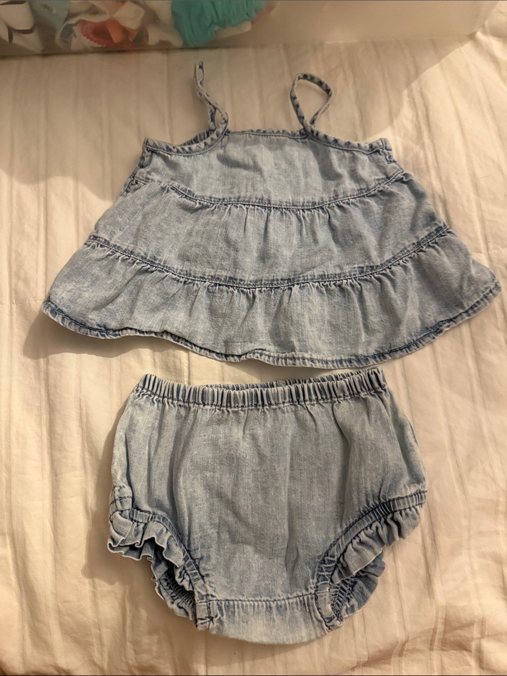 GAP Light Blue Denim Baby Two-Piece Matching Set